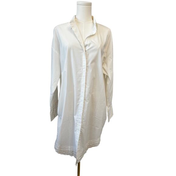 ANTHROPOLOGIE Undiscovered Eye White Poplin Oversized Shirt Dress S - Picture 2 of 7